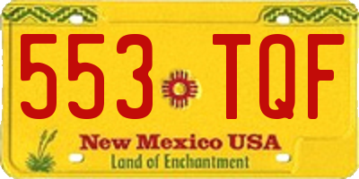 NM license plate 553TQF