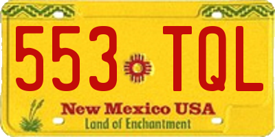 NM license plate 553TQL