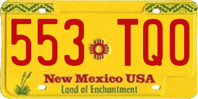 NM license plate 553TQO