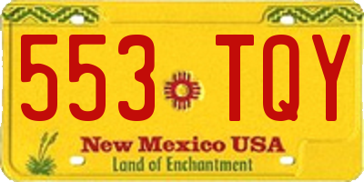 NM license plate 553TQY
