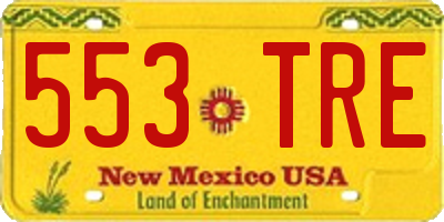 NM license plate 553TRE