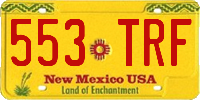 NM license plate 553TRF