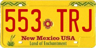 NM license plate 553TRJ