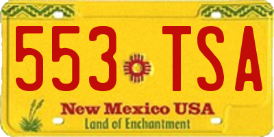 NM license plate 553TSA