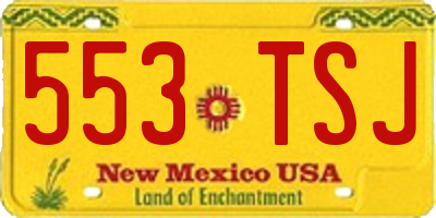 NM license plate 553TSJ