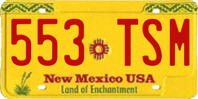 NM license plate 553TSM