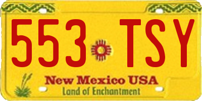 NM license plate 553TSY