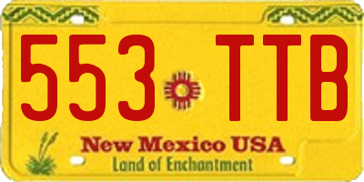 NM license plate 553TTB