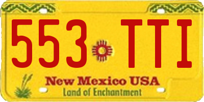 NM license plate 553TTI