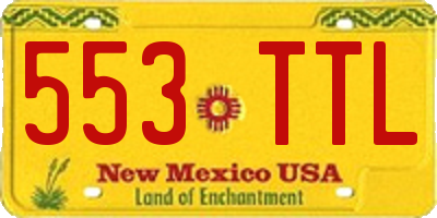 NM license plate 553TTL