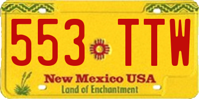 NM license plate 553TTW