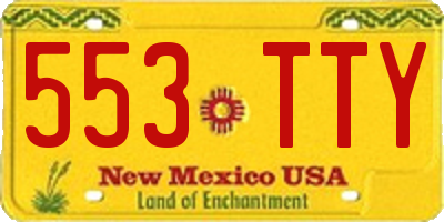 NM license plate 553TTY