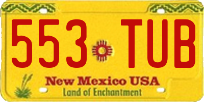 NM license plate 553TUB
