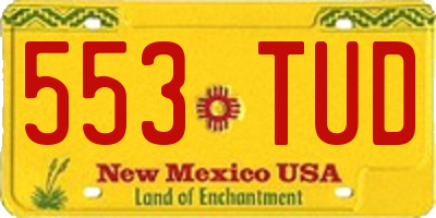 NM license plate 553TUD
