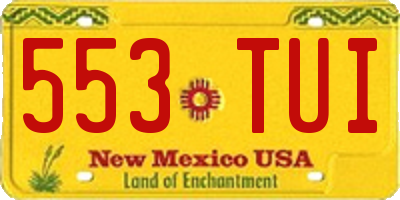 NM license plate 553TUI