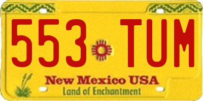 NM license plate 553TUM