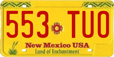 NM license plate 553TUO