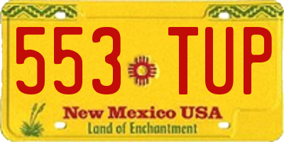 NM license plate 553TUP