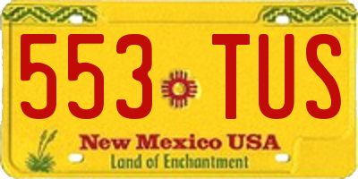 NM license plate 553TUS