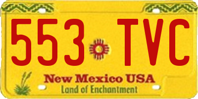 NM license plate 553TVC