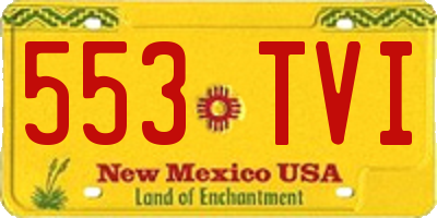 NM license plate 553TVI