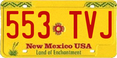 NM license plate 553TVJ