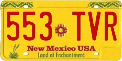 NM license plate 553TVR