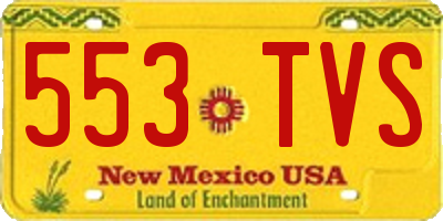 NM license plate 553TVS