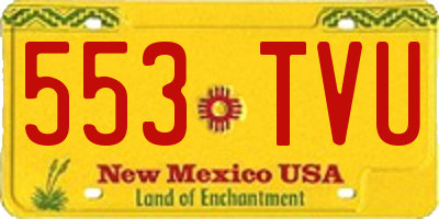 NM license plate 553TVU