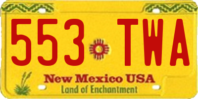 NM license plate 553TWA