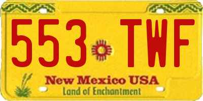 NM license plate 553TWF