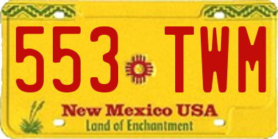 NM license plate 553TWM