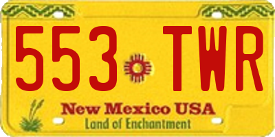 NM license plate 553TWR