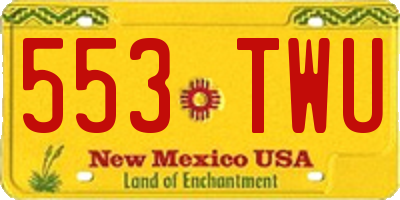 NM license plate 553TWU