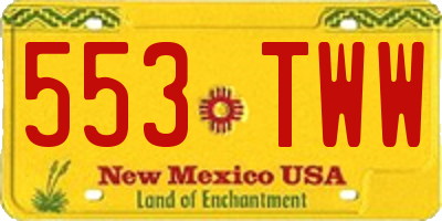 NM license plate 553TWW