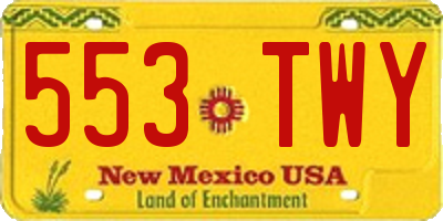 NM license plate 553TWY