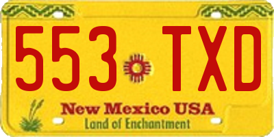 NM license plate 553TXD