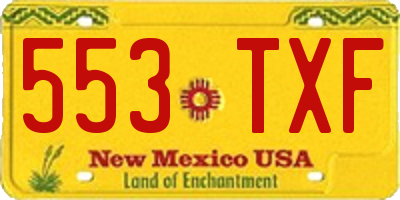 NM license plate 553TXF