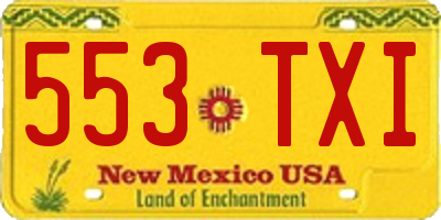 NM license plate 553TXI