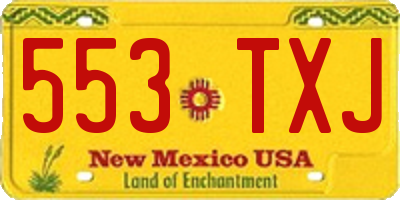 NM license plate 553TXJ