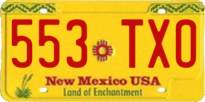 NM license plate 553TXO