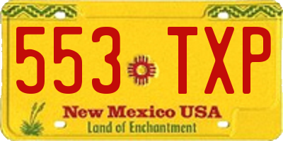 NM license plate 553TXP