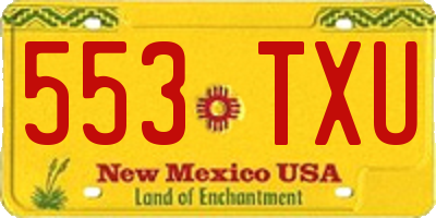 NM license plate 553TXU