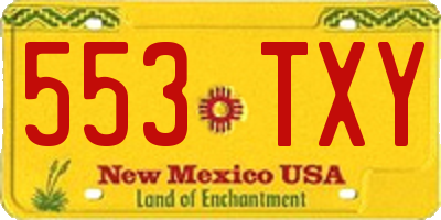 NM license plate 553TXY