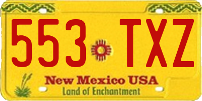 NM license plate 553TXZ