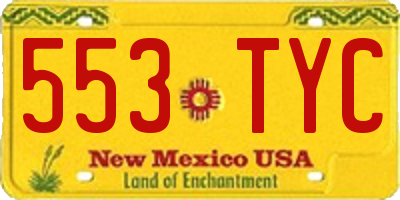 NM license plate 553TYC
