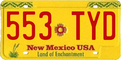NM license plate 553TYD