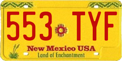 NM license plate 553TYF