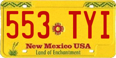 NM license plate 553TYI