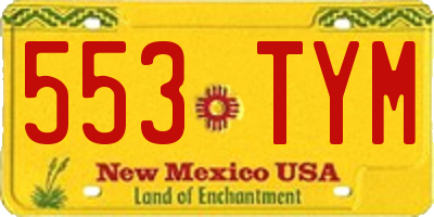 NM license plate 553TYM